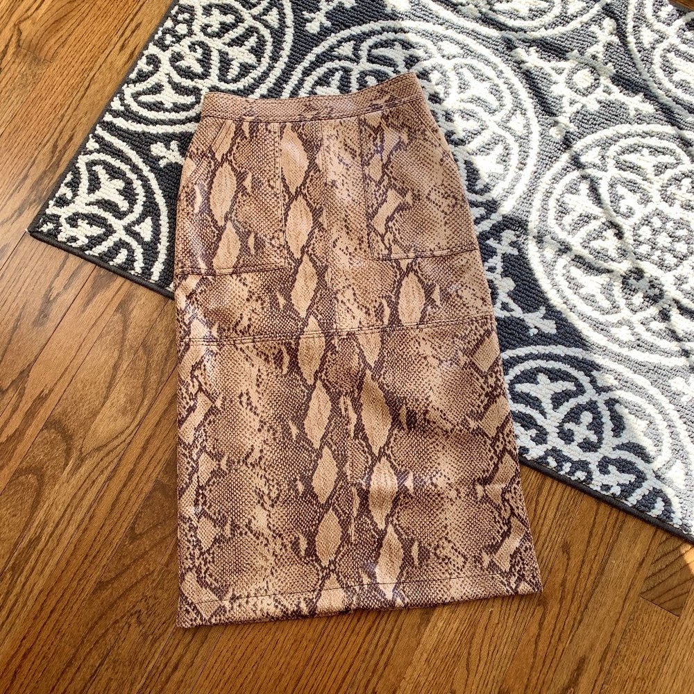 Anthro Current Air Orly snake print midi skirt - Picture 4 of 9